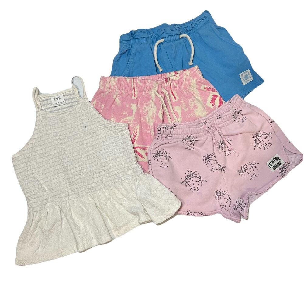 Lot Of Four Zara Girls Shorts And Top Sizes 8-9 Bundle Of 4 Girl Clothing
